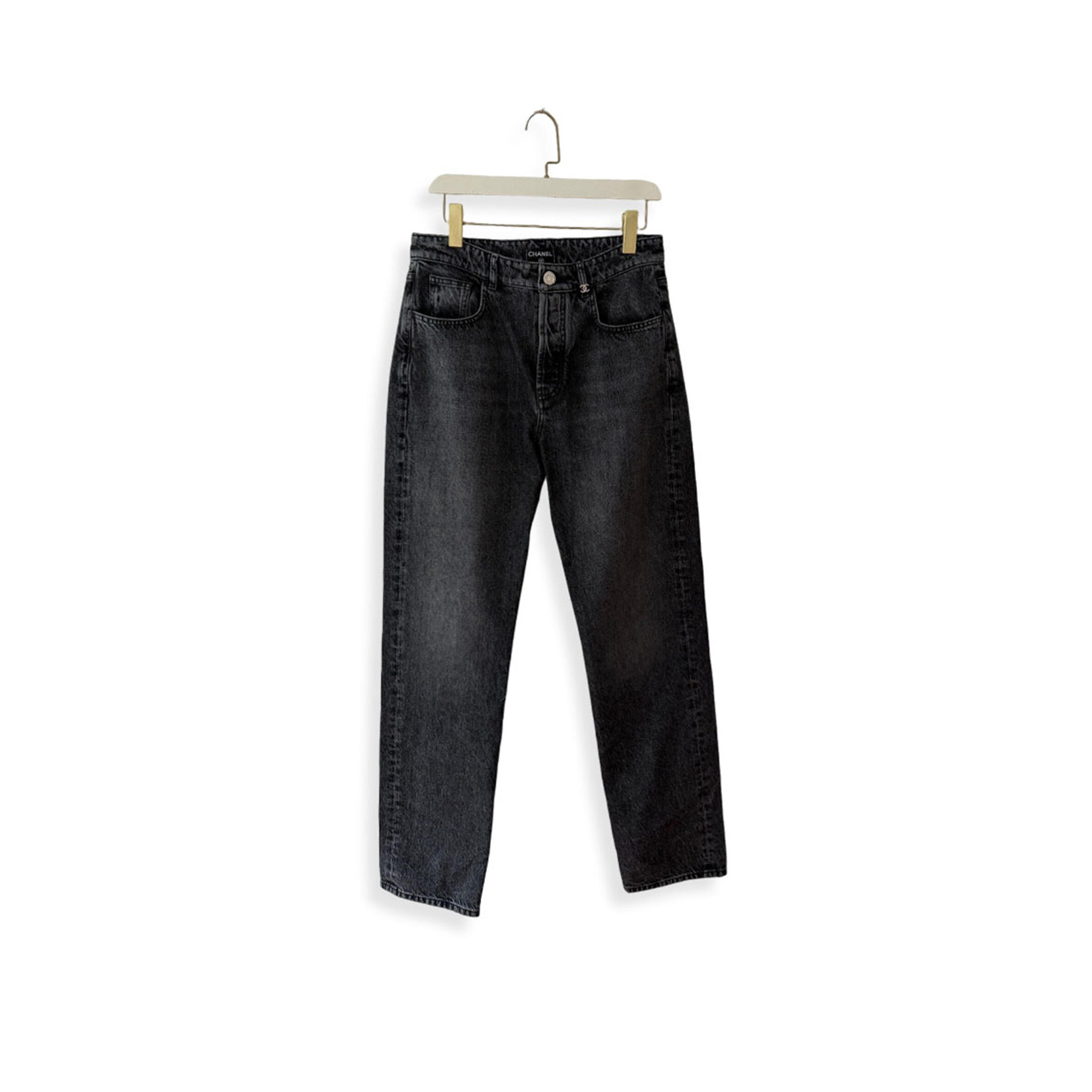CHANEL WASHED DENIM JEANS